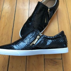 Nine West snake pattern slip on sneakers